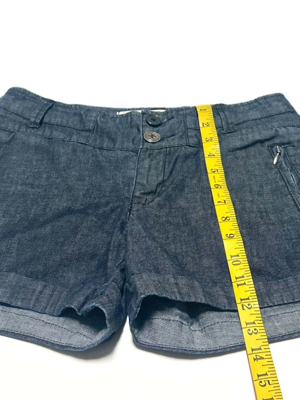 Anthropologie Daughters of the Liberation 100% Cotton Denim Trouser Midi Shorts - Picture 11 of 11